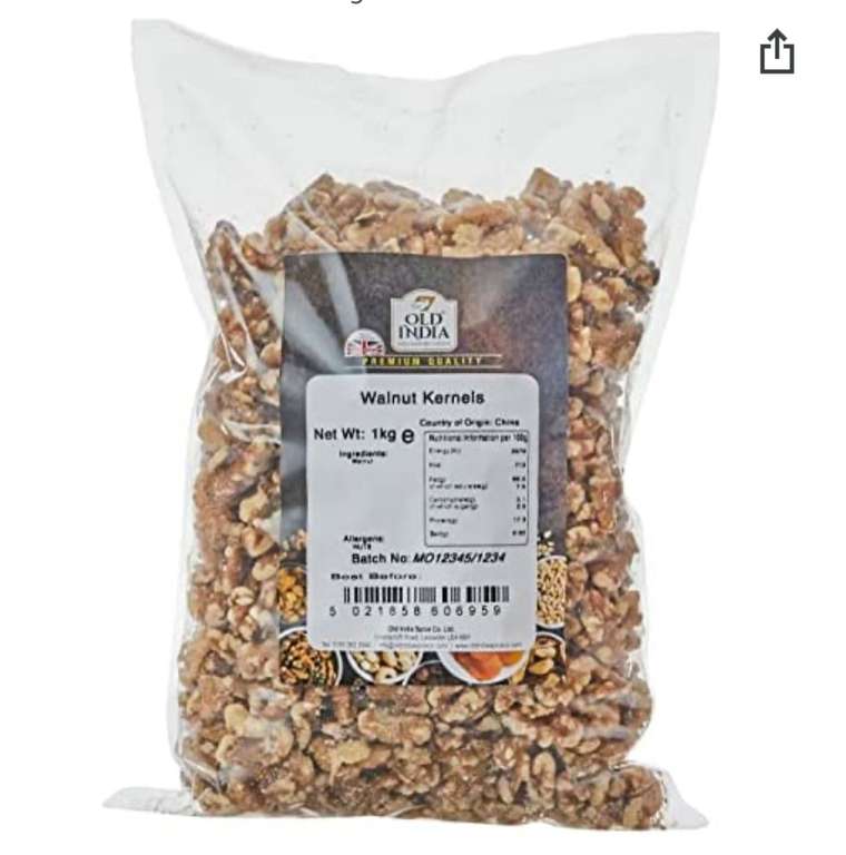 Old India Walnut Kernels 1kg for £3.29 @ Amazon