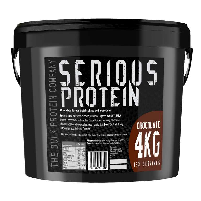 Serious Protein Powder & Milk Protein Blend 4kg Anabolic Matrix Shake Chocolate - £38.24 with code @ Bodybuildingwarehouse eBay