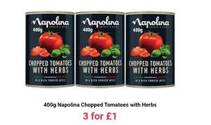 400g Napolina Chopped Tomatoes with Herbs x3