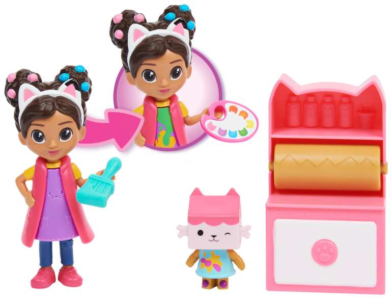 Gabby’s Dollhouse, Art Studio Set with 2 Toy Figures, 2 Accessories