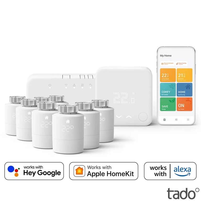 Tado° Whole Home Bundle - Wireless Starter Kit with 8 x Universal Smart Radiator Thermostats £479.98 @ Costco