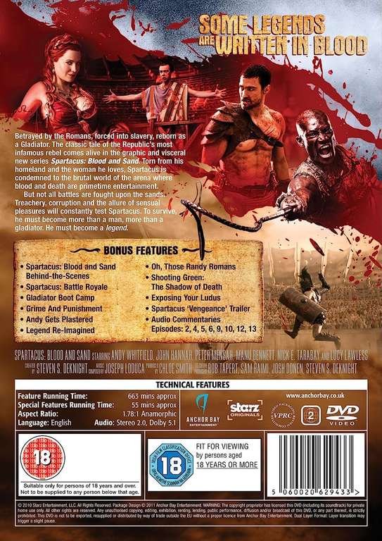 Spartacus: Blood And Sand Season 1 [DVD] [2017] £2.66 (Prime)