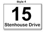 4x Wheelie Bin Stickers Customised with House Number & Street Name in 4 Design Options - A6 Size - Sold by Discount Store oneover0