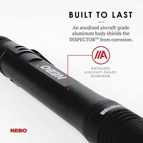 NEBO Inspector, Powerful Waterproof Pocket Light, Three Light Modes, Adjustable Zoom, Impact Resistant, Black £7 @ Amazon