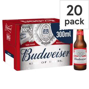 Budweiser 20 Pack 300Ml - £12 Clubcard Price @ Tesco