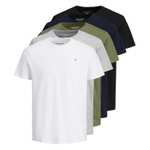 5 x Pack of Jack & Jones Logo Casual Crew Neck T-shirts - Sizes S & XL Available By J&J Official Store