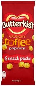 Butterkist Crunchy Toffee Popcorn Case of 12 - 6x20g, 6 Pack - £1.25 (Possible £1.06 Subscribe & Save) @ Amazon