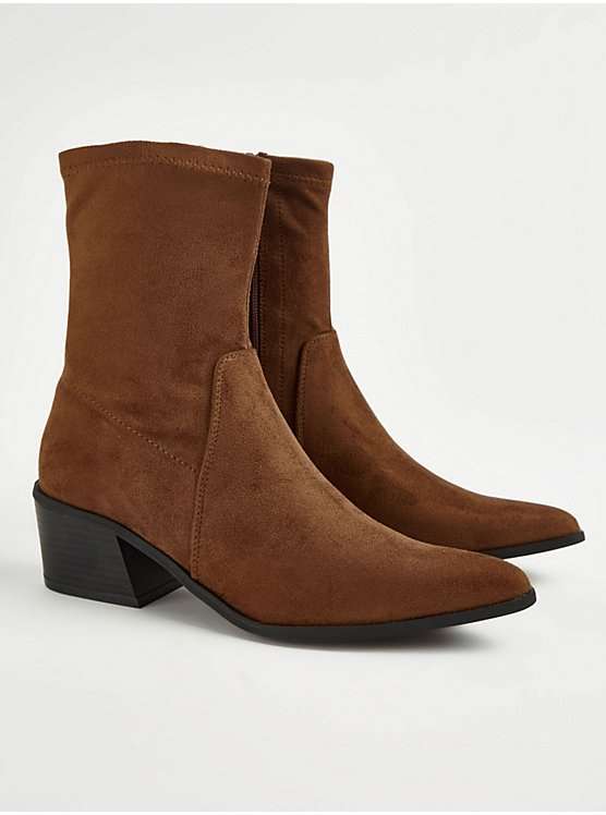 Women’s Brown Suede Western Sock Boots (£5.40 with George Rewards redemption) + Free C&C
