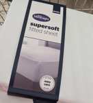 Silentnight Supersoft Fitted Sheet Double White/Charcoal £6 (Clubcard Price)
