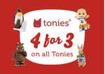 4 for 3 On Tonies Audio Characters + 20% Off When You Spend £50+ With Discount Code