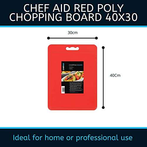 Chef Aid Large Red Poly Chopping Board, multipurpose anti-slip surface, easy clean and dishwasher safe with handle - £3 @ Amazon