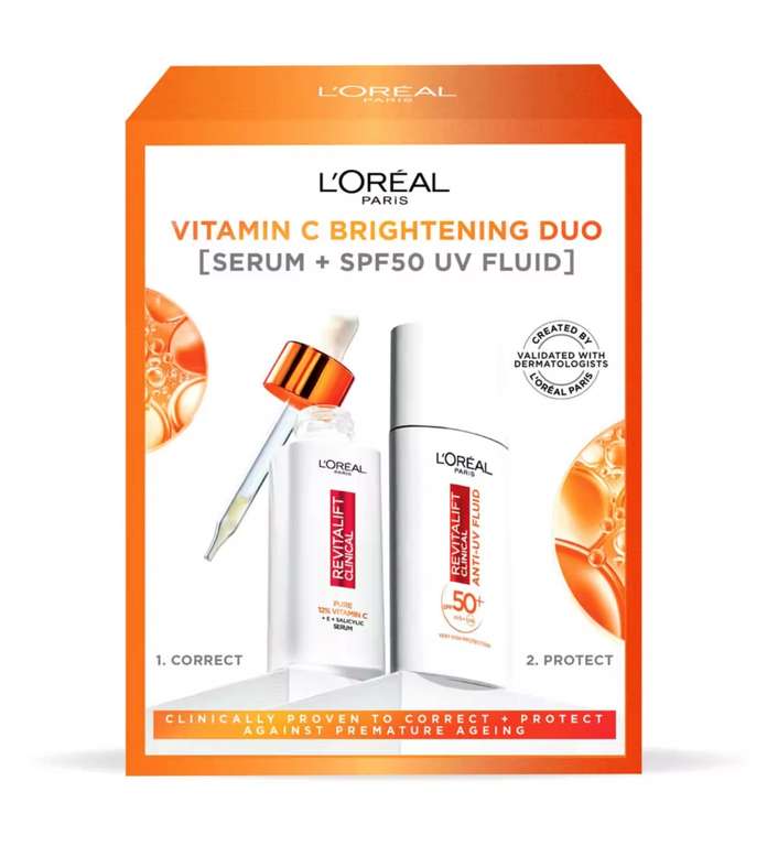 L'Oreal Vitamin C Brightening Duo Kit - Reduced Exclusively For Advantage Card Members + Free Click & Collect