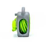 STATUS 2 Socket Cable Reel | 20m Green Waterproof Outdoor Extension Lead | 13A with Thermal Cut Out