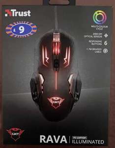 Trust Rava Illuminated Gaming Mouse 2000dpi £1 - B&M Bradford