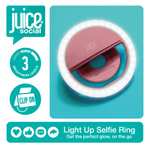 Juice Social | Clip-On Selfie Ring Light | 3 Brightness Levels | 36 LED Bulbs | Rechargeable - Qoolist FBA