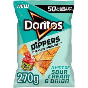 Doritos dippers sour cream and onion flavour. 270g bag £1 at Heron Foods Birmingham