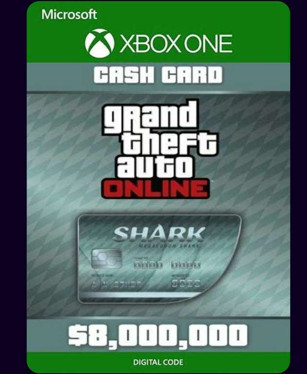 Gta V (Xbox UK)- Megladon Shark Card - $8,000,000 £26.99 @ CD Keys