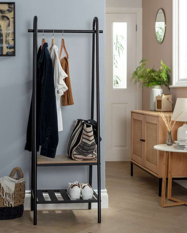 Habitat Turner Single £33 or Double £35 Clothes Rail - Black or White with Free click and Collect