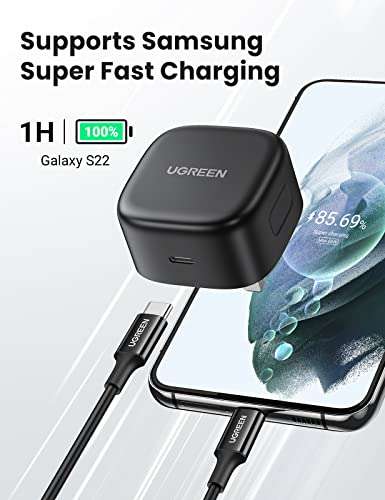UGREEN 25W USB C Charger Super Fast PD Charger Plug with 2M USB C Cable - £13.29 With Voucher @ UGREEN / Amazon