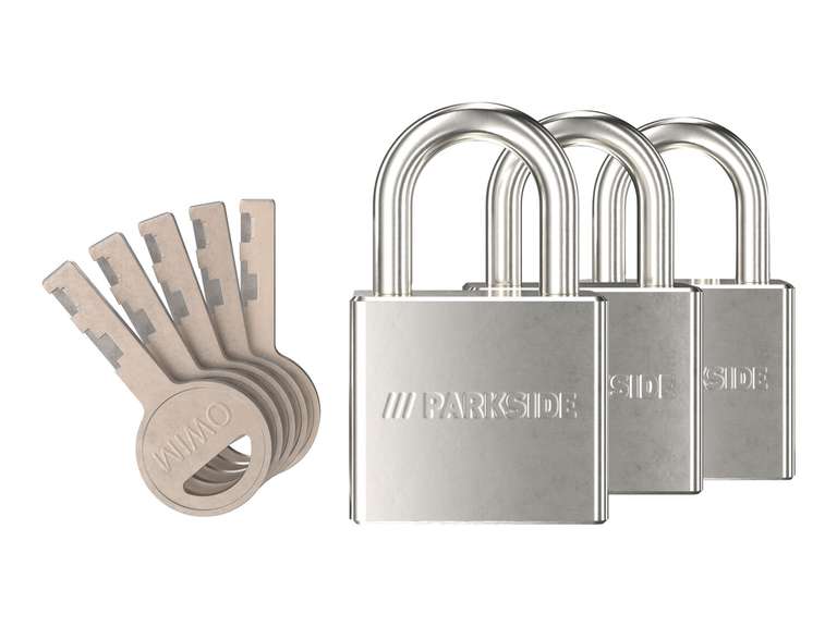 Parkside Padlocks (Choice of 4 Designs Including Combination) / 2.5 Metre Steel Cable £3.99 Each @ Lidl