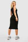 Basics Strappy Midi Black Dress + Free Delivery with Code