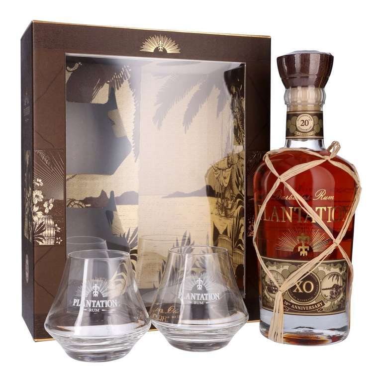 Plantation XO 20th Anniversary Double Aged Rum 40% ABV 70cl £44 / Two Glass Gift Pack £50.90