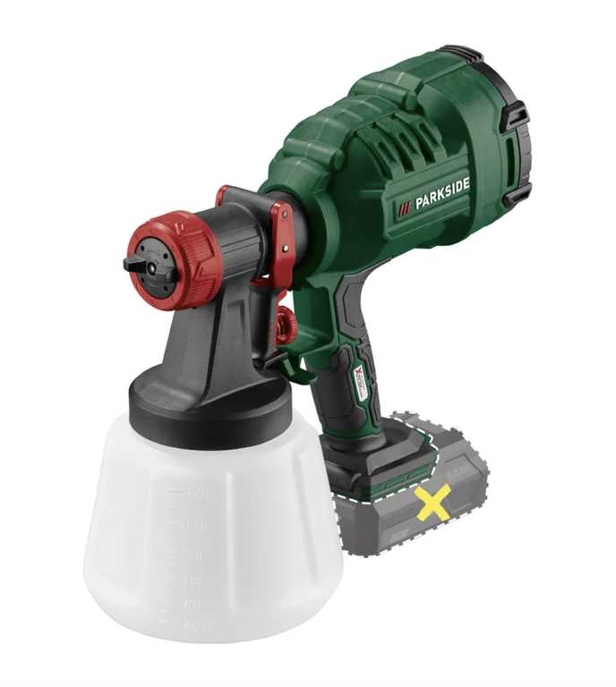 Parkside 20V Cordless HVLP Paint Sprayer - Bare Unit