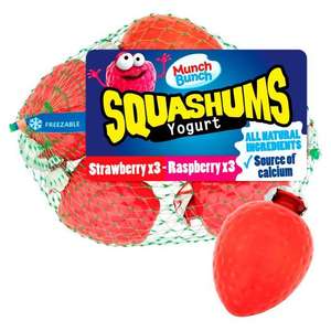 Munch Bunch Raspberry & Strawberry Squashums Yogurt 6 x 60g £1 @ Morrisons