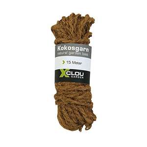 Xclou Coconut Fiber Rope 15m - Coir Rope for Tying Trees, Shrubs and Flowers and for DIY Arts and Crafts Hobbyists - £2.63 @ Amazon