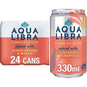 AQUA LIBRA Sparkling Water Blood Orange & Mango 330ml x 24 (£8.40 W/Voucher 15% + 15% S&S)