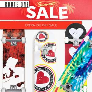 Complete Skateboards at £35.45 Each Delivered Using 10% off £30+ Spend Code @ Route One