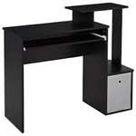 HOMCOM Computer Desk with Sliding Keyboard Tray Storage Drawer Shelf Home Office Workstation Black £47.99 @ Aosom