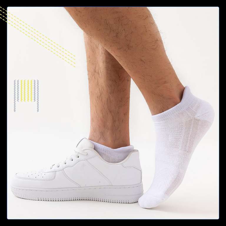 Niofind 6 Pairs Trainer Socks with Compression Arch Support, Cotton, White 5-8/9-11 With Voucher & Code Sold By Niofind Store FBA