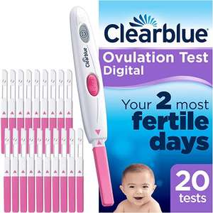 Clearblue Digital Ovulation Test Kit (OPK) Proven To Help You Get Pregnant, 1 Digital Holder And 20 Ovulation Tests £24.95 @ Amazon