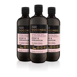 Baylis & Harding Goodness Rose & Geranium Natural Body Wash 500ml, Pack of 3 - £4 at Amazon