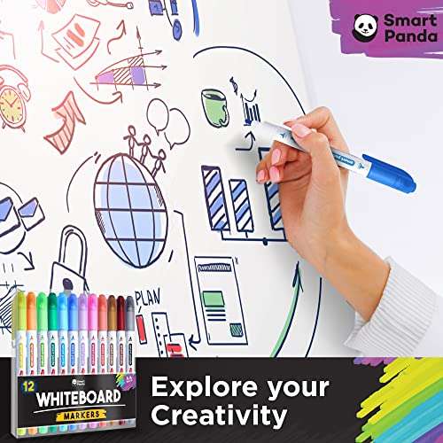 Smart Panda 12 Whiteboard Pens Dual Tip - £8.46 @ Amazon