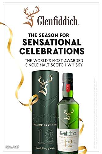 Glenfiddich 12 Year Old Single Malt Scotch Whisky with Limited Release Gift Tin, 70cl £28 (Amazon Exclusive)