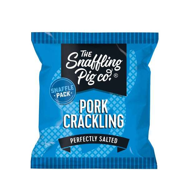 case of 50 x 14g perfectly salted pork crackling (short dated 21/09/22) £5 plus postage £3.99 @ Snaffling Pig