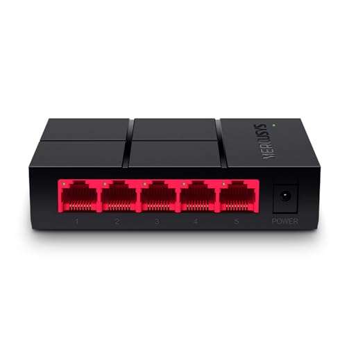 MERCUSYS 5-Port 10/100/1000Mbps Desktop Ethernet Switch/Hub, Ethernet Splitter, Saves power by up to 82%, Plug & Play (MS105G)