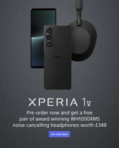 Sony Xperia 1 V Pre order with free WH-1000XM5 £1299 at Sony UK (£1169.10 for students)