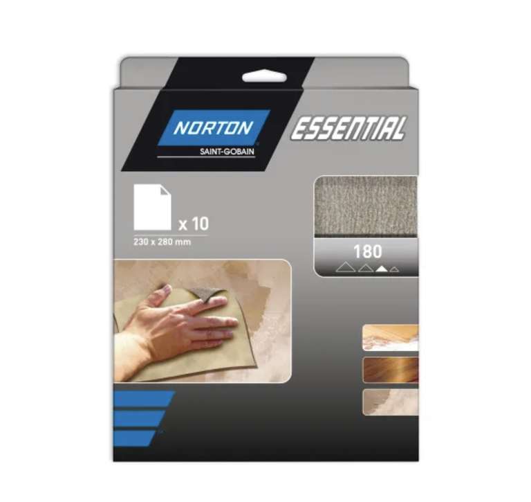 Norton Anti-Clogging Abrasive 280 x 230mm Pack of 5 - 60p with click & collect @ Jewson