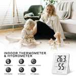 Indoor Hygrometer Humidity Meter with Temperature Humidity Gauge - Room Thermometer Temperature Monitor (white) Sold by DOQAUS-Direct / FBA
