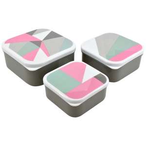Set of 3 Modern Geometric Snack Boxes £2.00 Click & Collect @ Dunelm