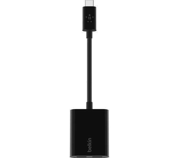BELKIN F7U081btBLK Dual USB Type-C Audio and Charge Adapter (Supporting Up To 60W Charging) - £5.97 Free Collection @ Currys