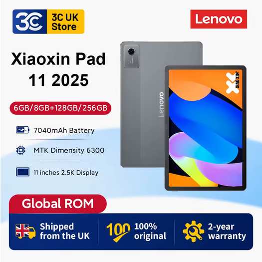 Lenovo Xiaoxin Pad 2025 11" Tablet 6GB+128GB ( 2.5K 90Hz / Widevine L1 / 7040mAh / Dimensity 6300 )@Lenovo Smart Product Store