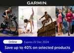 Up to 40% on selected Garmin products with Bluelight Card discount