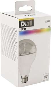 Diall B22 5W 100lm Globe RGB LED Light bulb £1 + Free Click + Collect in Limited Stores @ B&Q