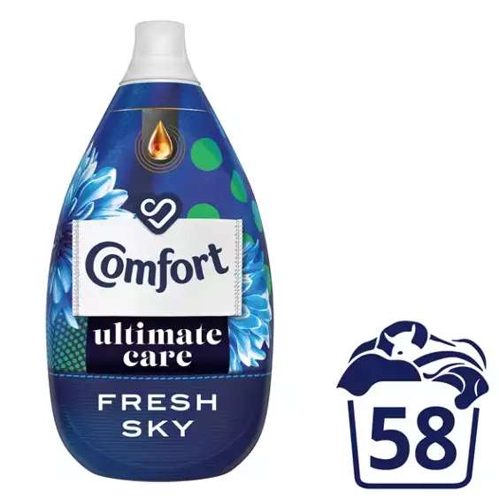 Comfort Ultimate Care Fresh Sky Ultra-Concentrated Fabric Conditioner 58 Wash + 50p in your cashpot - Instore only