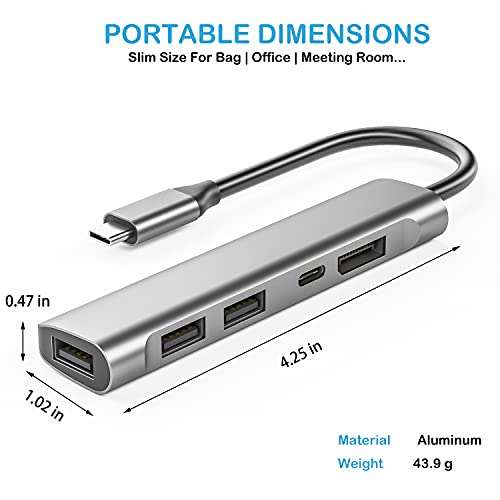 USB C Hub - USB C to DisplayPort 1.4 Multiport Adapter + 3 USB 2.0 Ports + USB C 60W PD £28.94 at Amazon US