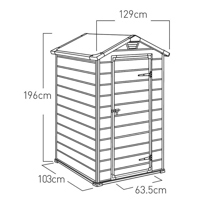 Keter Manor 4 x 3 ft storage shed - £215 (Free Collection) @ Homebase